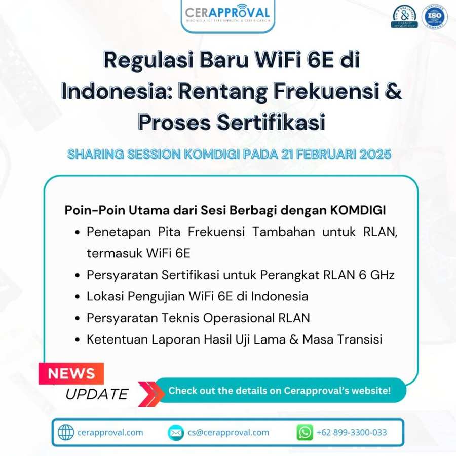 Regulasi Baru WIFI 6 GHz di Indonesia: Proses Sertifikasi & Rentang Frekuensi 